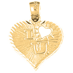Yellow Gold-plated Silver I Heart U Pendant