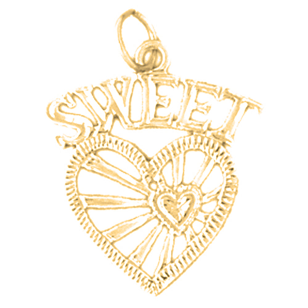 Yellow Gold-plated Silver Sweet Heart Pendant