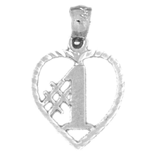 Sterling Silver #1 Heart Pendant