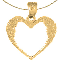 Colgante de plata de ley con forma de corazón y luna (bañado en rodio o oro amarillo)