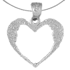 Sterling Silver Moon Heart Pendant (Rhodium or Yellow Gold-plated)