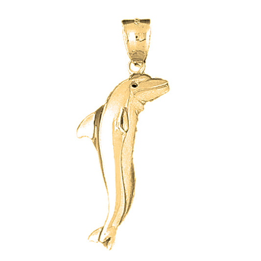 Yellow Gold-plated Silver Dolphin Pendant