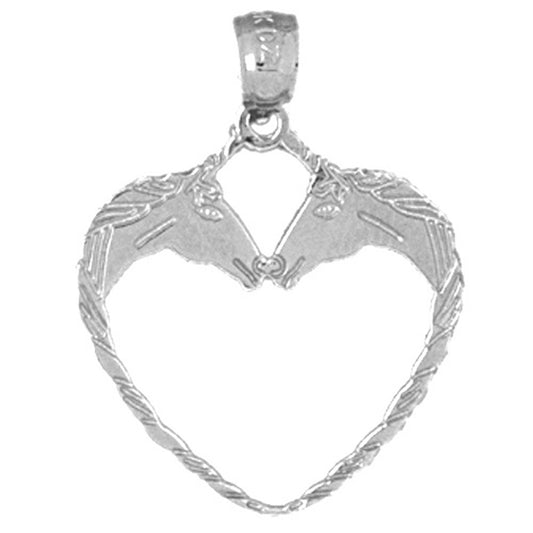 Sterling Silver Unicorn Heart Pendant