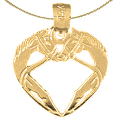 Einhorn-Herzanhänger aus Sterlingsilber (rhodiniert oder gelbvergoldet)