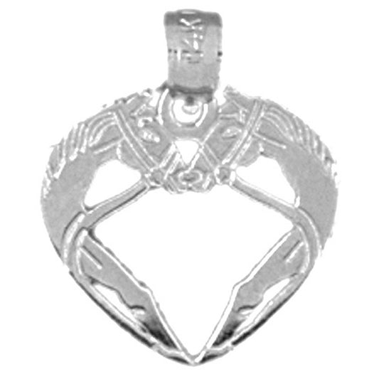 Sterling Silver Unicorn Heart Pendant