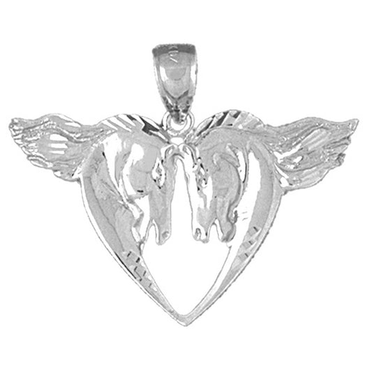Sterling Silver Horse Heart Pendant