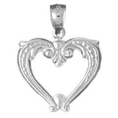 Sterling Silver Dolphin Heart Pendant