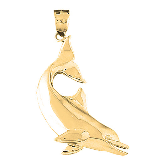 Yellow Gold-plated Silver Dolphin Pendant