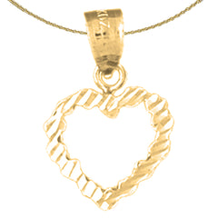 Sterling Silver Nugget Heart Pendant (Rhodium or Yellow Gold-plated)