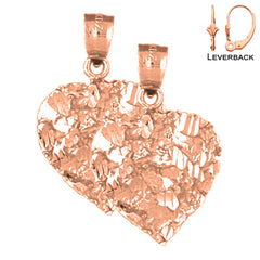 14K or 18K Gold 25mm Nugget Heart Earrings