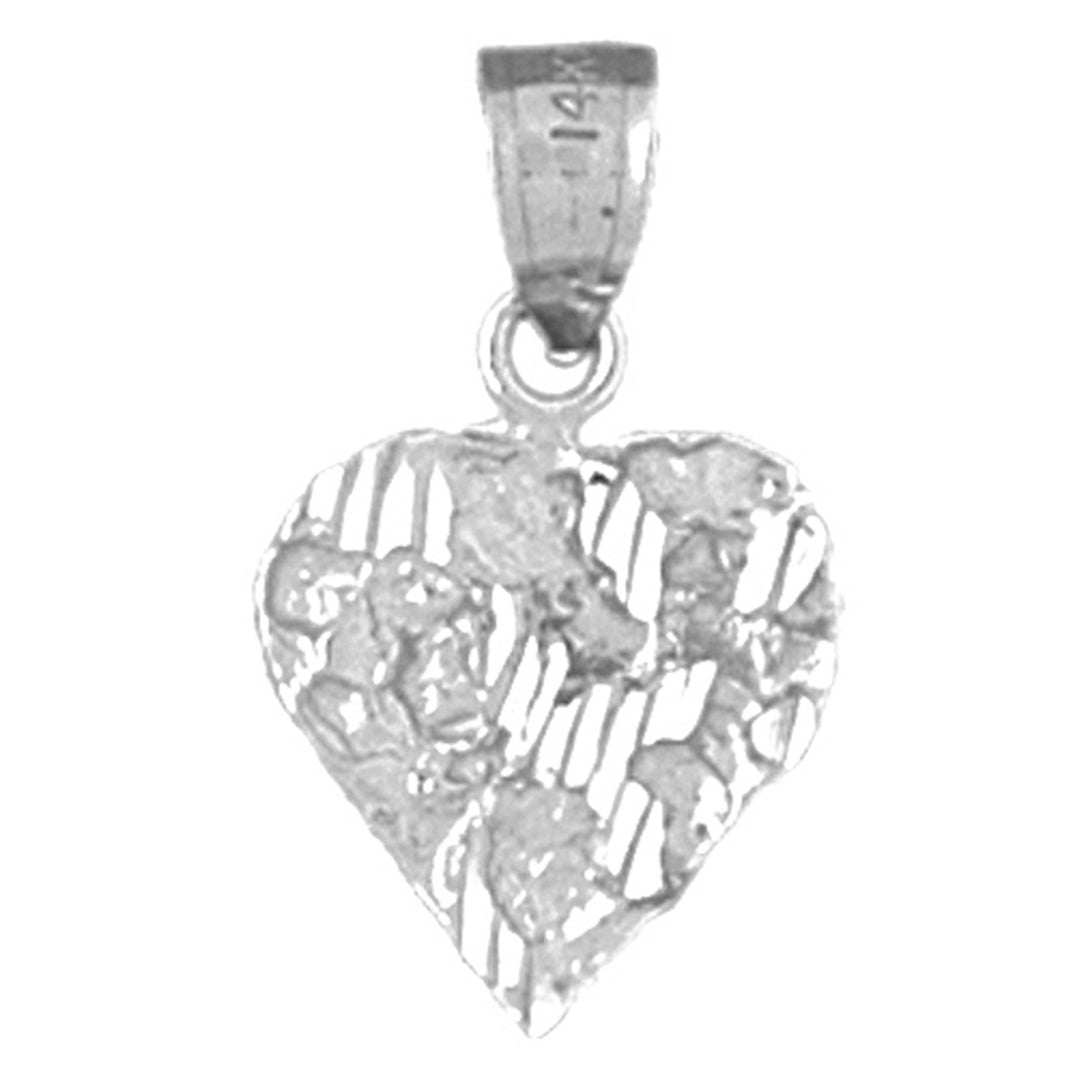 Sterling Silver Nugget Heart Pendant