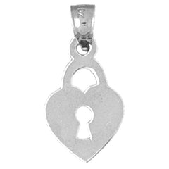 Sterling Silver Heart Lock Pendant