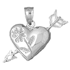 Sterling Silver Heart And Arrow Pendant