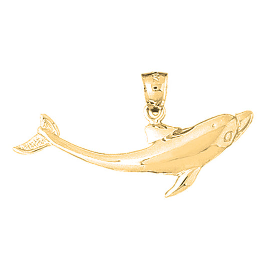 Yellow Gold-plated Silver Dolphin Pendant