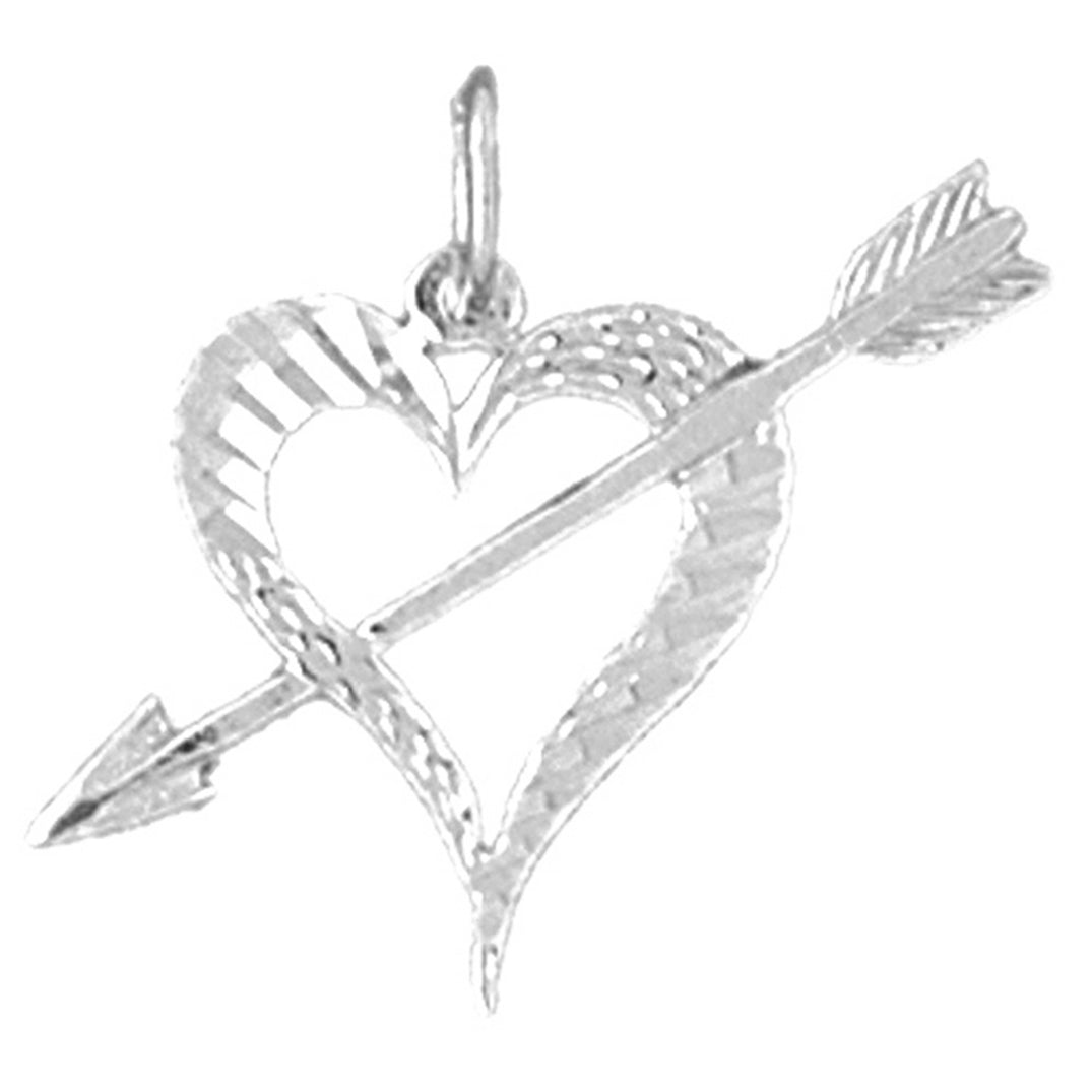 Sterling Silver Heart And Arrow Pendant