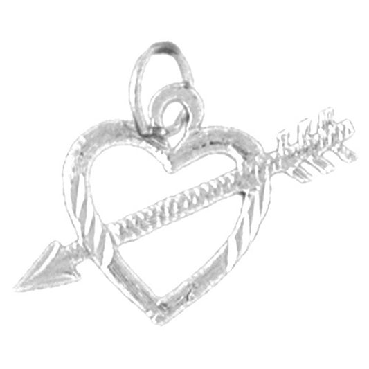 Sterling Silver Heart And Arrow Pendant