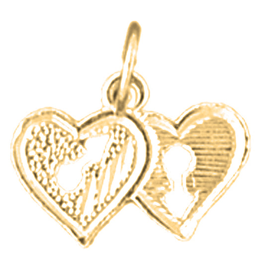 Yellow Gold-plated Silver Heart Lock Pendant