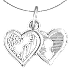 Colgante con forma de candado en forma de corazón de plata de ley (bañado en rodio o oro amarillo)