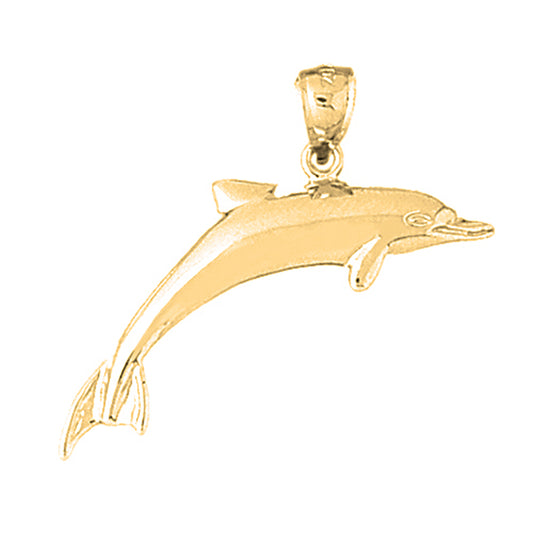 Yellow Gold-plated Silver Dolphin Pendant