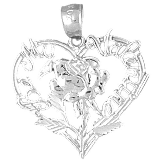 Sterling Silver Valentine Heart With Cupid Pendant