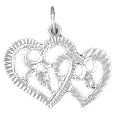 Sterling Silver Two Hearts Pendant