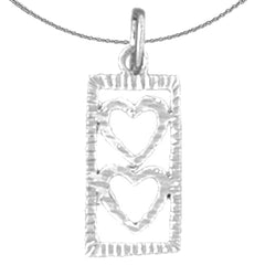 Sterling Silver Heart With Ladder Pendant (Rhodium or Yellow Gold-plated)