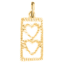 Yellow Gold-plated Silver Heart With Ladder Pendant