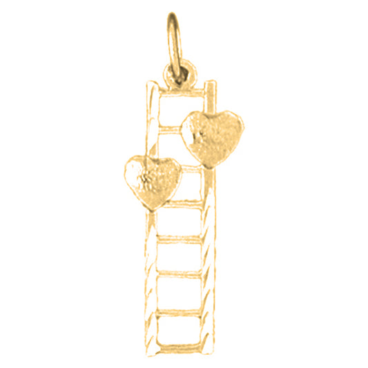 Yellow Gold-plated Silver Floating Heart Pendant