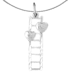 Sterling Silver Floating Heart Pendant (Rhodium or Yellow Gold-plated)