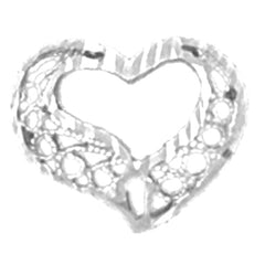 Sterling Silver Floating Heart Pendant (Rhodium or Yellow Gold-plated)