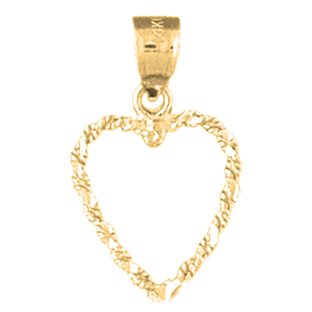 Yellow Gold-plated Silver Floating Heart Pendant