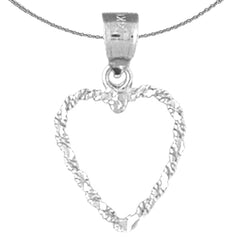 Sterling Silver Floating Heart Pendant (Rhodium or Yellow Gold-plated)