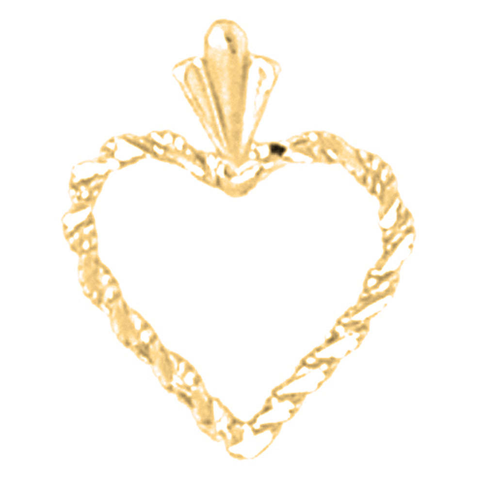 Yellow Gold-plated Silver Floating Heart Pendant