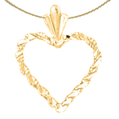 Sterling Silver Floating Heart Pendant (Rhodium or Yellow Gold-plated)