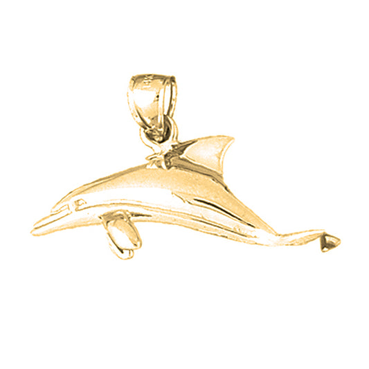 Yellow Gold-plated Silver Dolphin Pendant