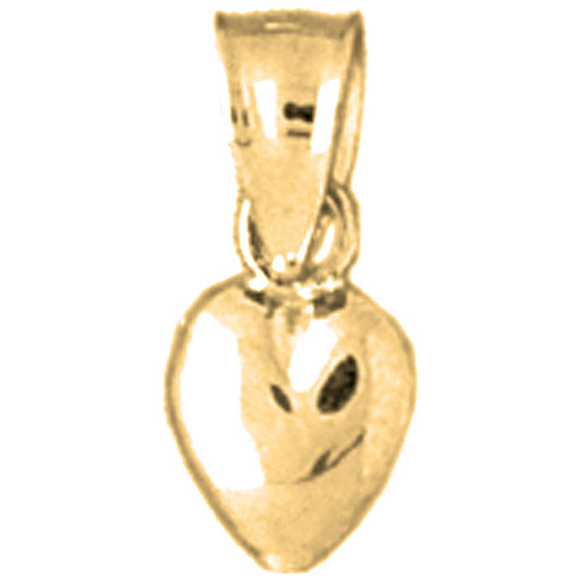 Yellow Gold-plated Silver 3D Heart Pendant