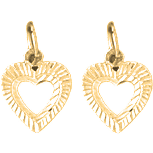 Yellow Gold-plated Silver 13mm Heart Earrings