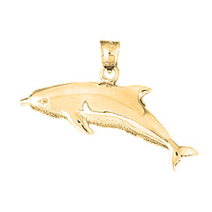 Yellow Gold-plated Silver Dolphin Pendant