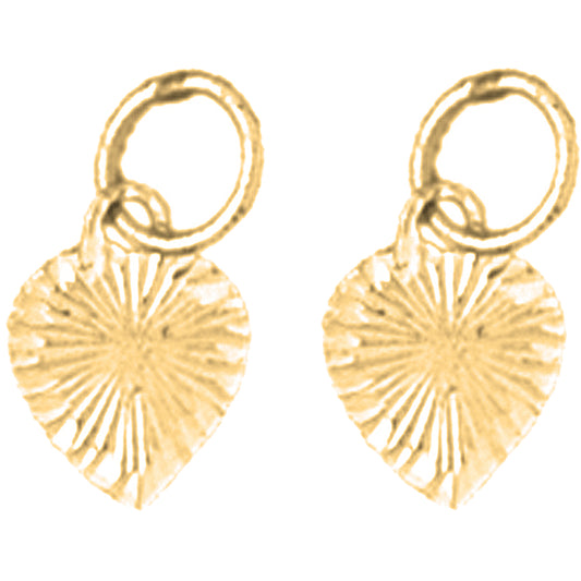 Yellow Gold-plated Silver 13mm Heart Earrings