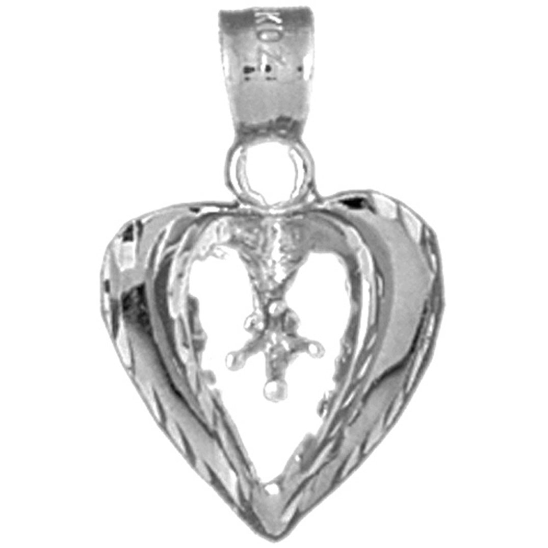Sterling Silver Heart With Mounting Pendant