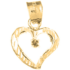 Yellow Gold-plated Silver Heart With Mounting Pendant