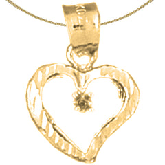 Sterling Silber Herz mit Montageanhänger (rhodiniert oder gelbvergoldet)