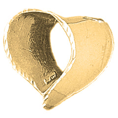 Sterling Silver Floating Heart Pendant (Rhodium or Yellow Gold-plated)