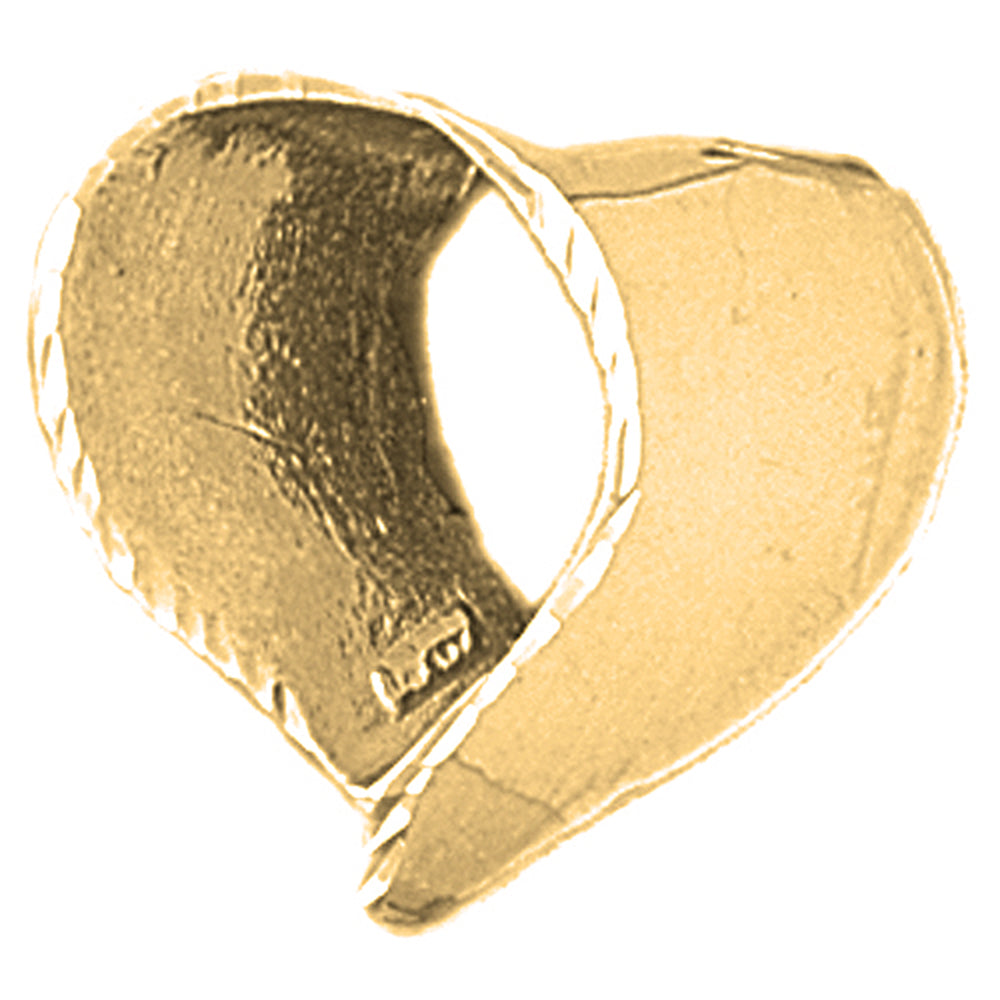 Yellow Gold-plated Silver Floating Heart Pendant