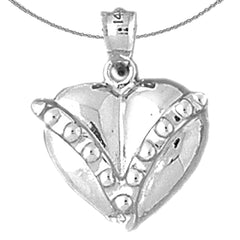 Sterling Silver Floating Heart Pendant (Rhodium or Yellow Gold-plated)