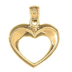 Yellow Gold-plated Silver Floating Heart Pendant