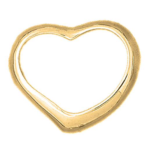 10K, 14K or 18K Gold Floating Heart Pendant