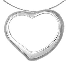 Sterling Silver Floating Heart Pendant (Rhodium or Yellow Gold-plated)