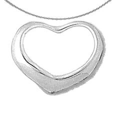 Sterling Silver Floating Heart Pendant (Rhodium or Yellow Gold-plated)