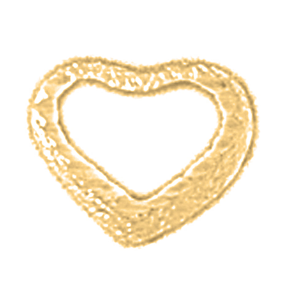 Yellow Gold-plated Silver Floating Heart Pendant